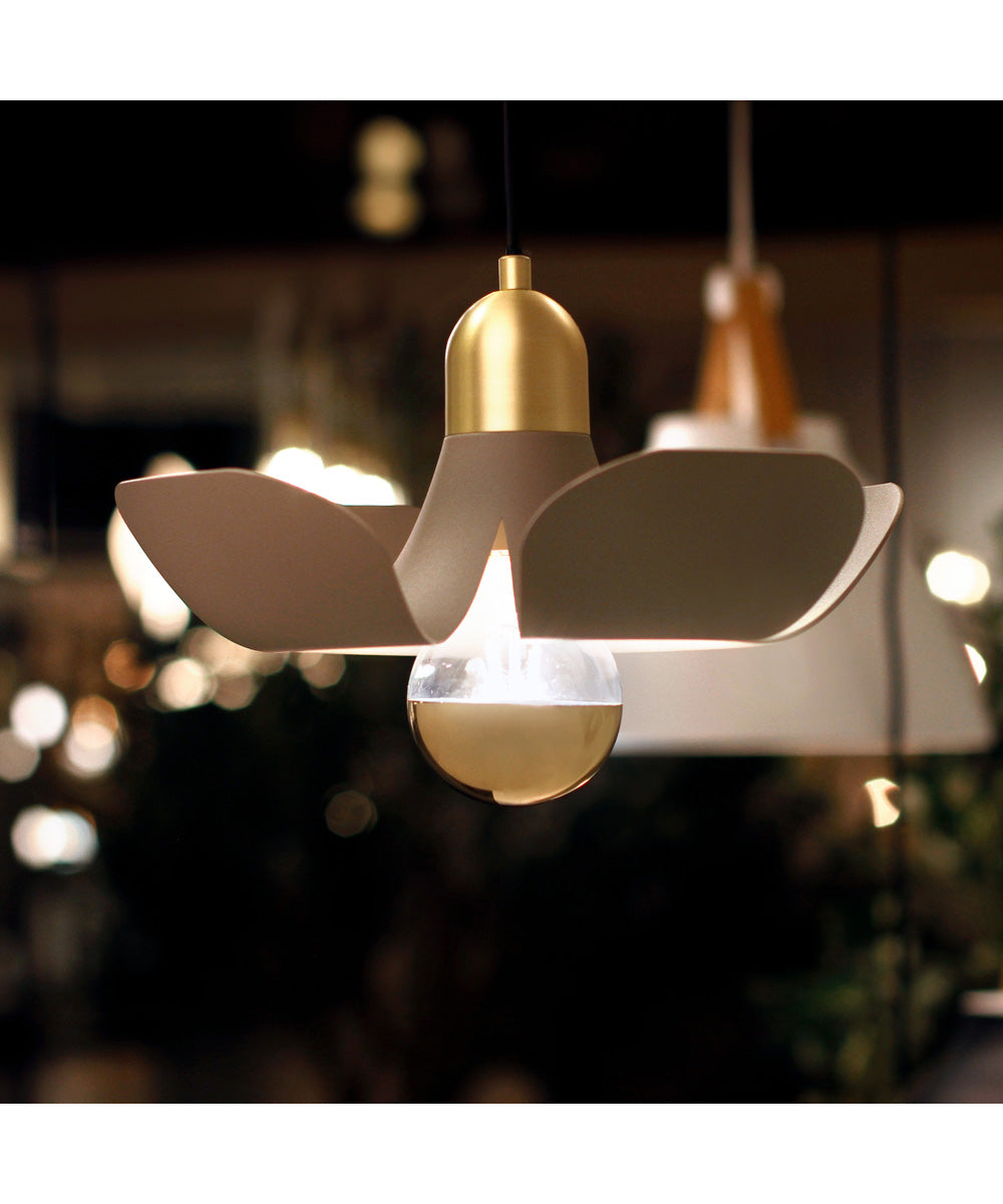 Poppy 12 inch Pendant Silver Gold / Satin Brass