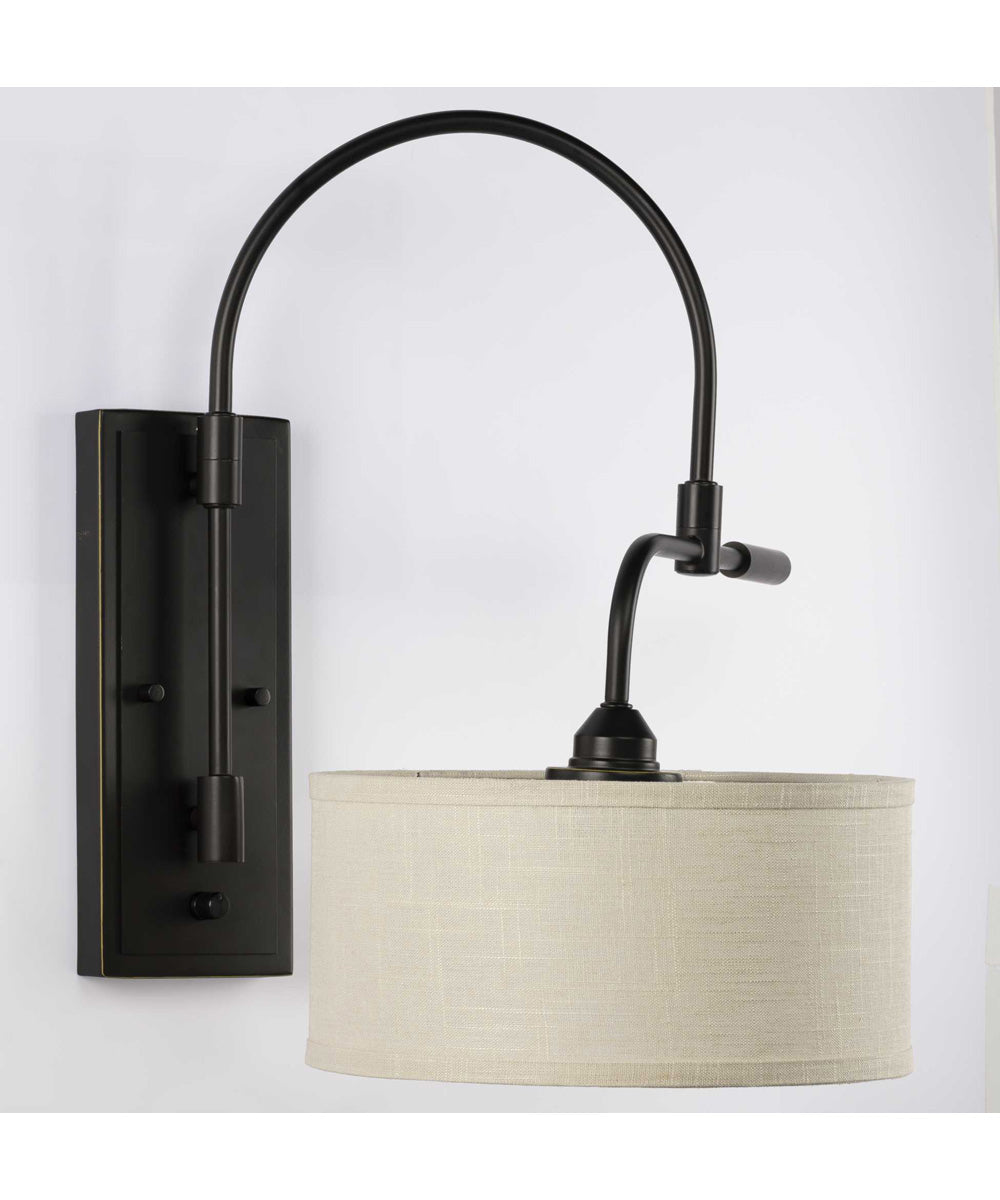 Kempsey 1-Light Swing Arm Wall Bracket Antique Bronze