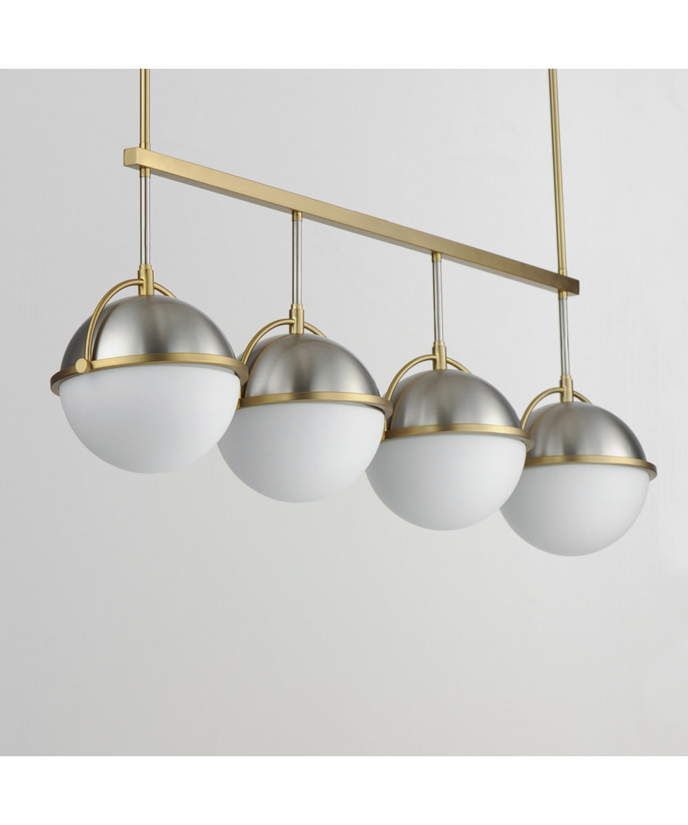 Duke 4-Light Linear Pendant Satin Nickel / Satin Brass