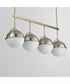 Duke 4-Light Linear Pendant Satin Nickel / Satin Brass