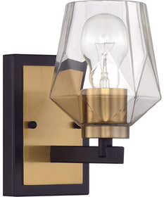 Avante Grand 1-Light Wall Sconce Flat Black/Satin Brass