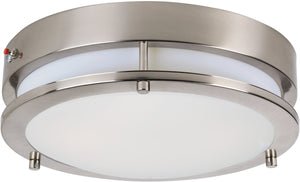 12"W Linear LED Flush Mount Satin Nickel