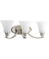 Joy 3-Light Etched Glass Traditional Bath Vanity Light Brushed Nickel