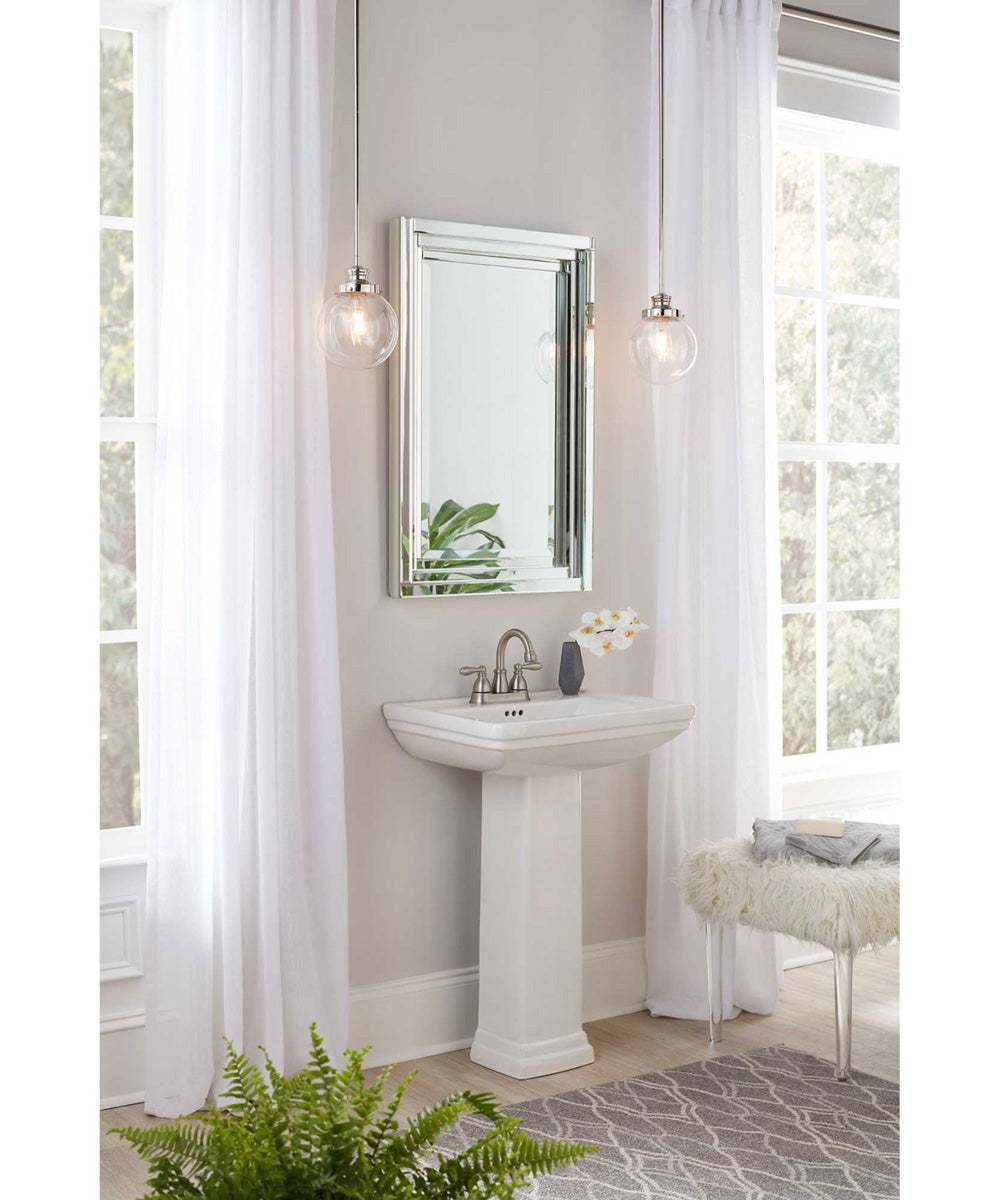 Penn 1-Light Clear Glass Farmhouse Mini-Pendant Light Polished Nickel