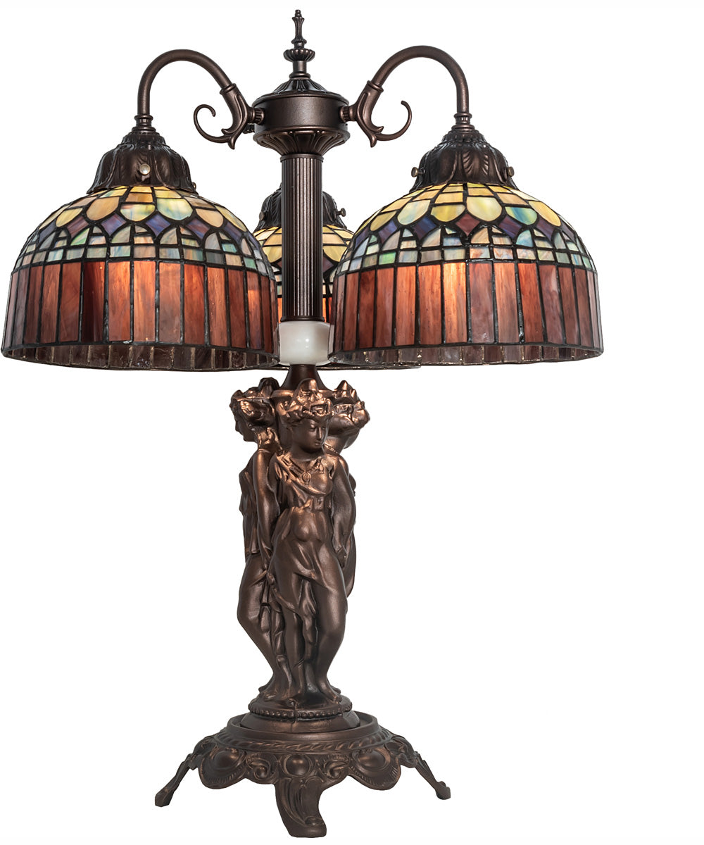 23" High Tiffany Candice 3 Light Table Lamp