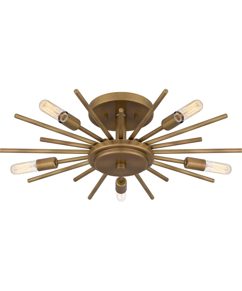 Quoizel Semi-Flush Mount Extra Large 5-light Semi Flush Mount Weathered Brass