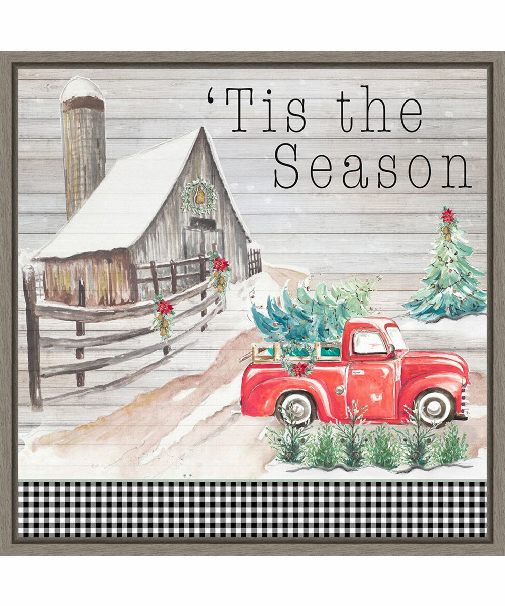 Framed Believe in Holiday Magic IV by Patricia Pinto Canvas Wall Art Print (22  W x 22  H), Sylvie Greywash Frame