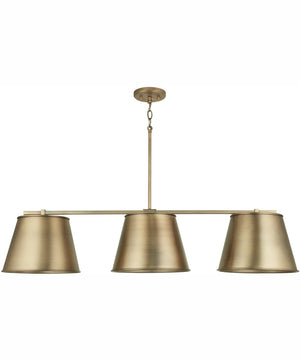 Welker 3-Light Island Aged Brass
