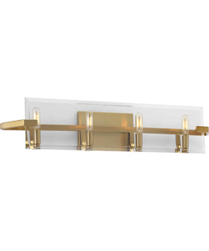 Cahill 4-Light Clear Glass Luxe Bath Vanity Light Brushed Bronze