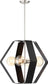 24"W Zen 4-Light Pendant Matte Black / Brushed Nickel