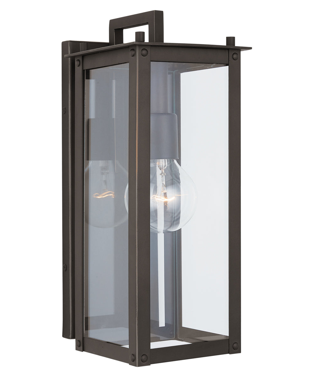Hunt 1-Light Outdoor Wall Mount Rain or Shine - Oiled Bronze with Clear Glass