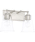 2-Light Vanity In Brushed Nickel With Clear Glass