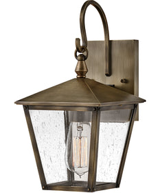 Huntersfield 1-Light Small Outdoor Wall Mount Lantern in Burnished Bronze