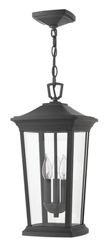 10"W Bromley 3-Light Outdoor Hanging Light in Museum Black