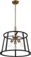 20"W Chassis 3-Light Pendant Copper Brushed Brass / Matte Black
