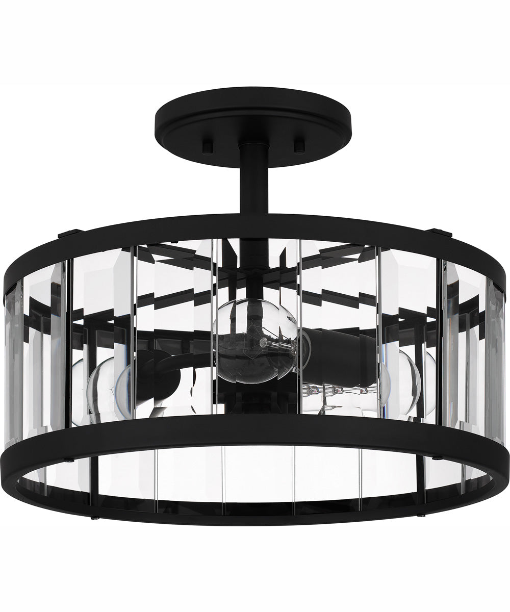 Lucia Medium 3-light Semi Flush Mount Matte Black