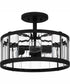 Lucia Medium 3-light Semi Flush Mount Matte Black