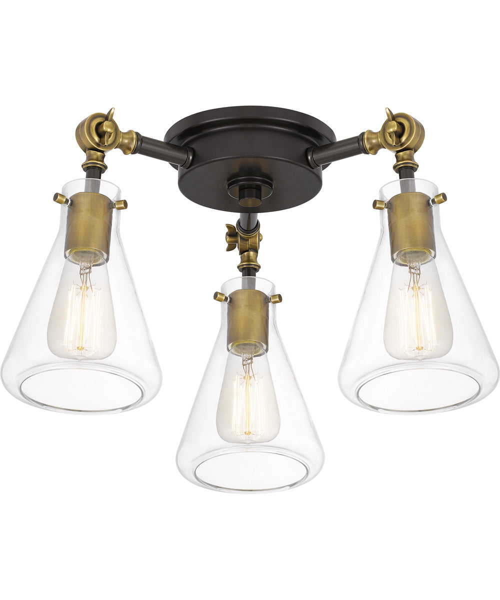 McCall 3-light Semi Flush Mount Western Bronze