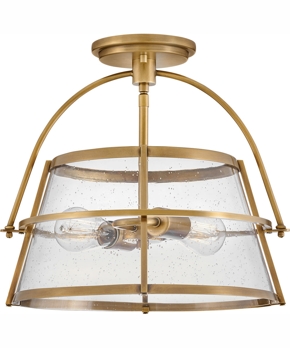 Tournon 2-Light Medium Semi-Flush Mount in Heritage Brass