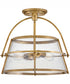 Tournon 2-Light Medium Semi-Flush Mount in Heritage Brass