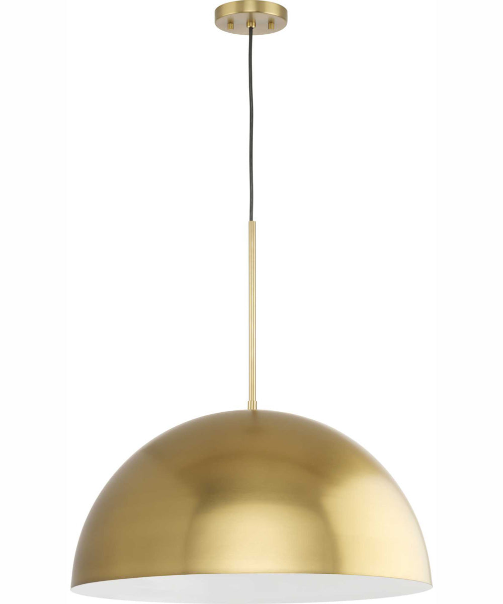 Perimeter 1-Light Mid-Century Modern Pendant with metal Shade Brushed Gold