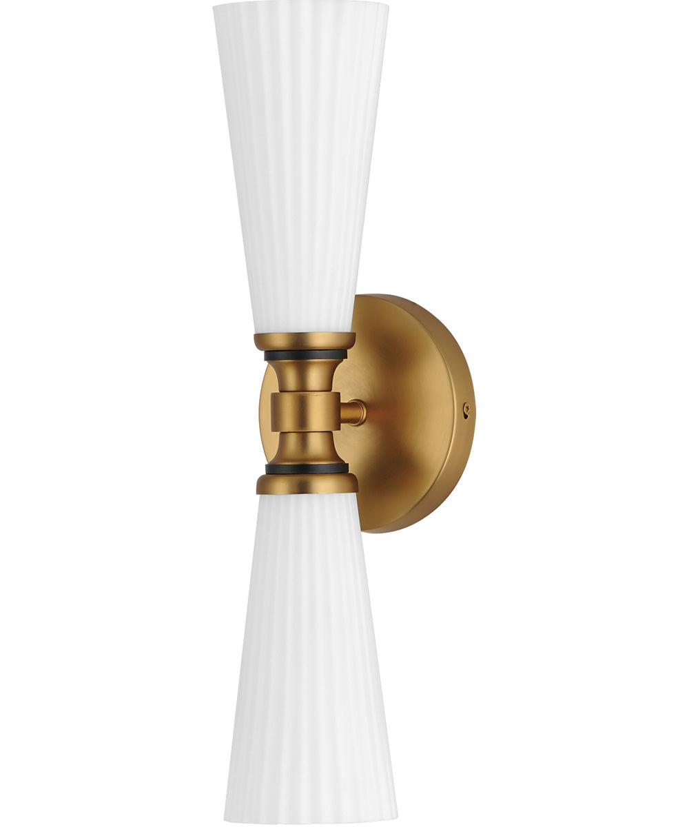 Krevat 2-Light Wall Sconce Black / Natural Aged Brass