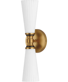 Krevat 2-Light Wall Sconce Black / Natural Aged Brass