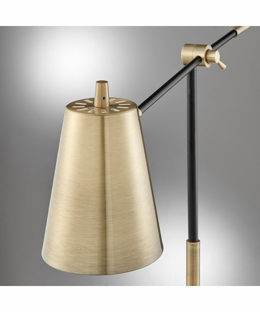 Salma 1-Light Table/Desk Lamp Antique Brass/Black