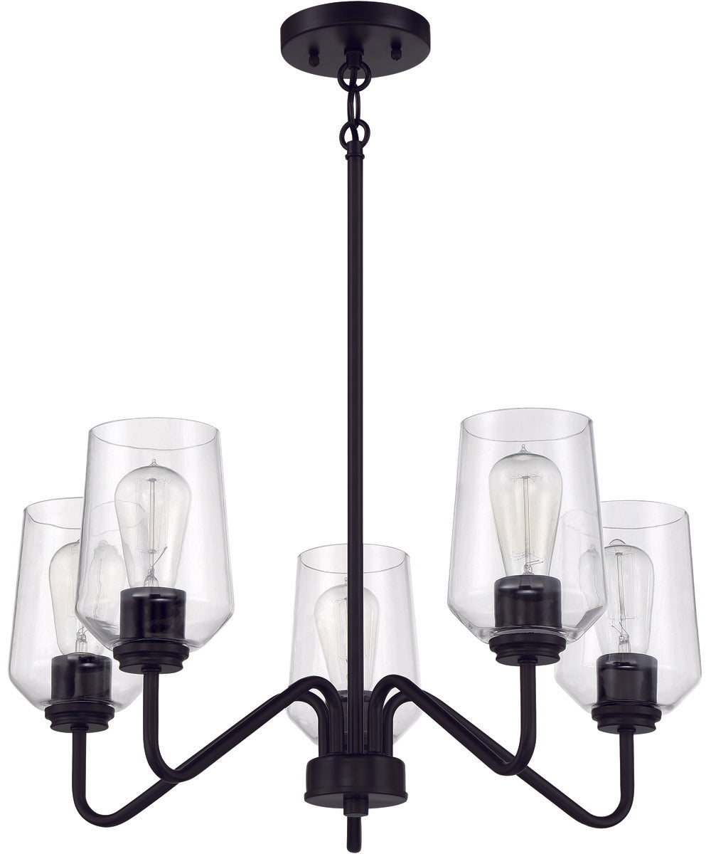 Shayna 5-Light Chandelier Flat Black