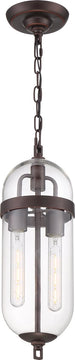 6"W Fathom 2-Light Pendant Mahogany Bronze / Clear
