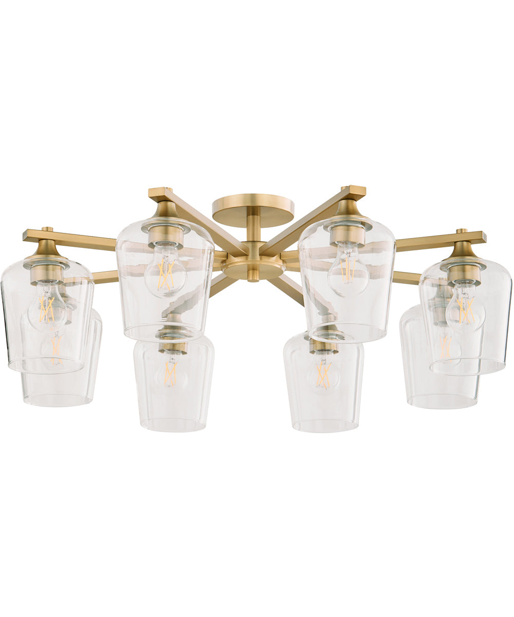 Veno 8-light Ceiling Flush Mount Aged Brass