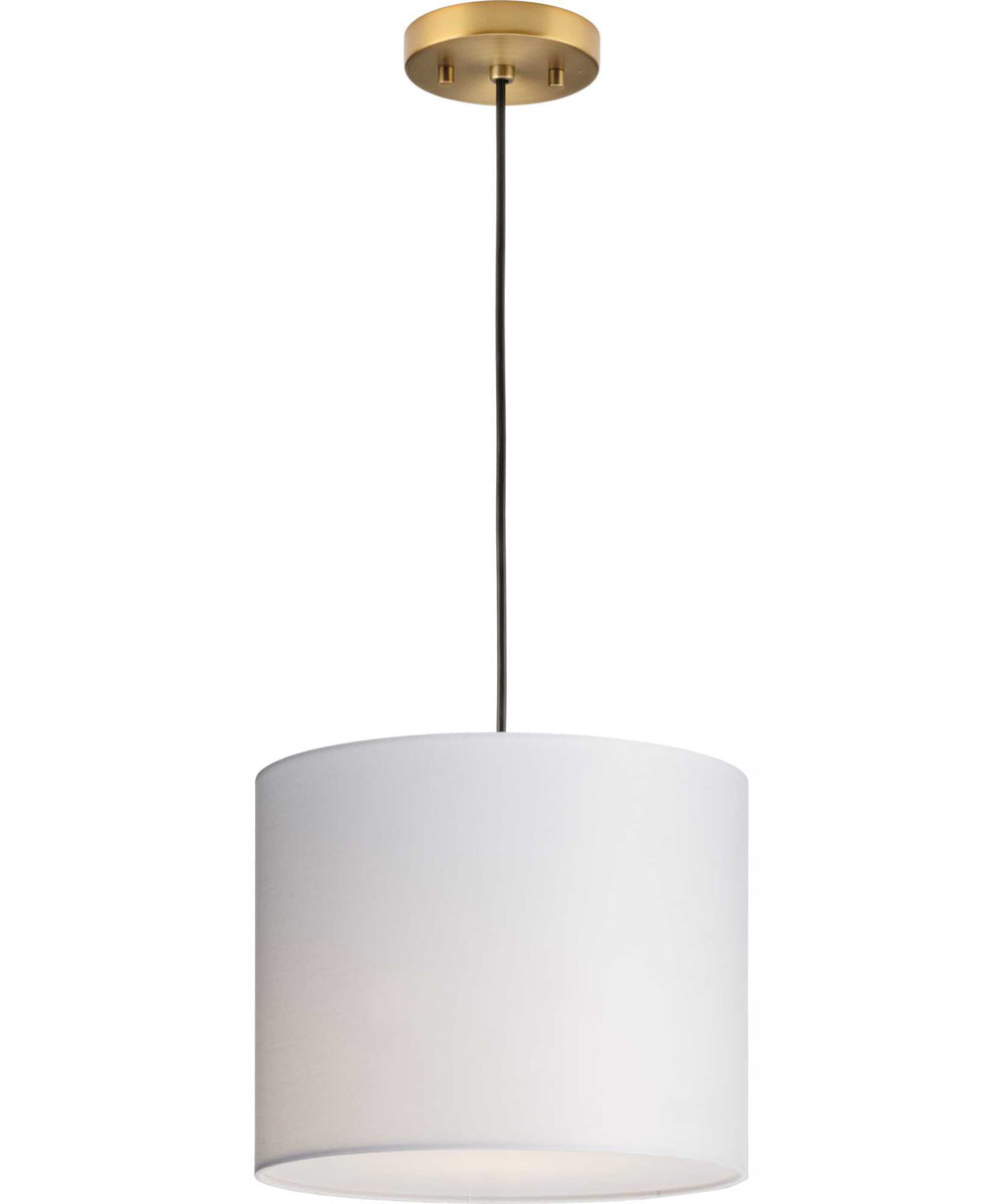 Markor 1-Light White Linen Shade Transitional Pendant Brushed Nickel;Matte Black;Vintage Brass