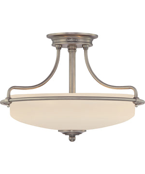Griffin Large 3-light Semi Flush Mount Antique Nickel