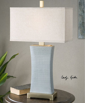 29"H Cantarana Blue Gray Table Lamp