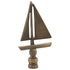 Antiqued Sailboat Tides Lamp Finial Antiqued Brass 3.5"h