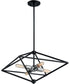 19"W Legend 4-Light Pendant Black / Polished Nickel
