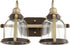 16"W 2-light Bath Vanity Light Aged Brass w/ Oiled Bronze