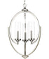 Evoke 3-Light Clear Glass Luxe Chandelier Light Polished Nickel