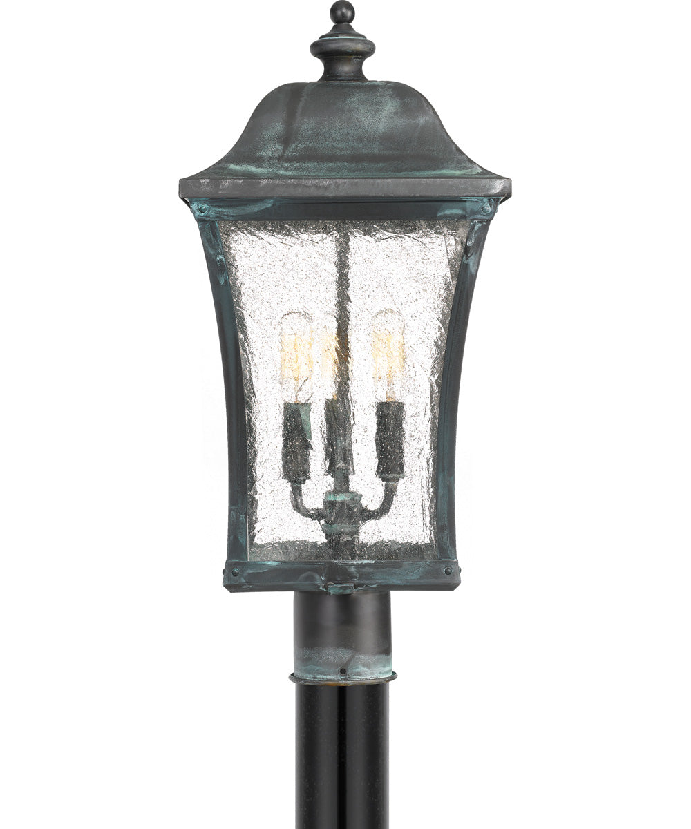 Bardstown Large 3-light Outdoor Post Light Aged Verde