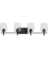 Calais 4-Light New Traditional Clear Glass Bath Vanity Light Matte Black