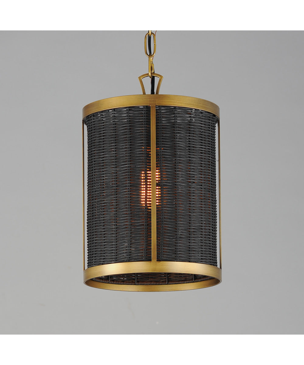 Rattan 1-Light Pendant Natural Aged Brass