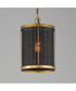 Rattan 1-Light Pendant Natural Aged Brass