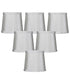 6"W x 5"H Set of 6 Gray Drum Chandelier Clip-On Lampshade