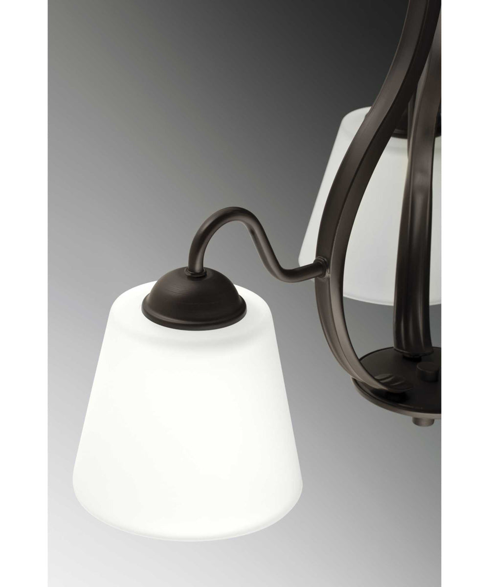 Arden 3-Light Etched Glass Farmhouse Chandelier Light Antique Bronze