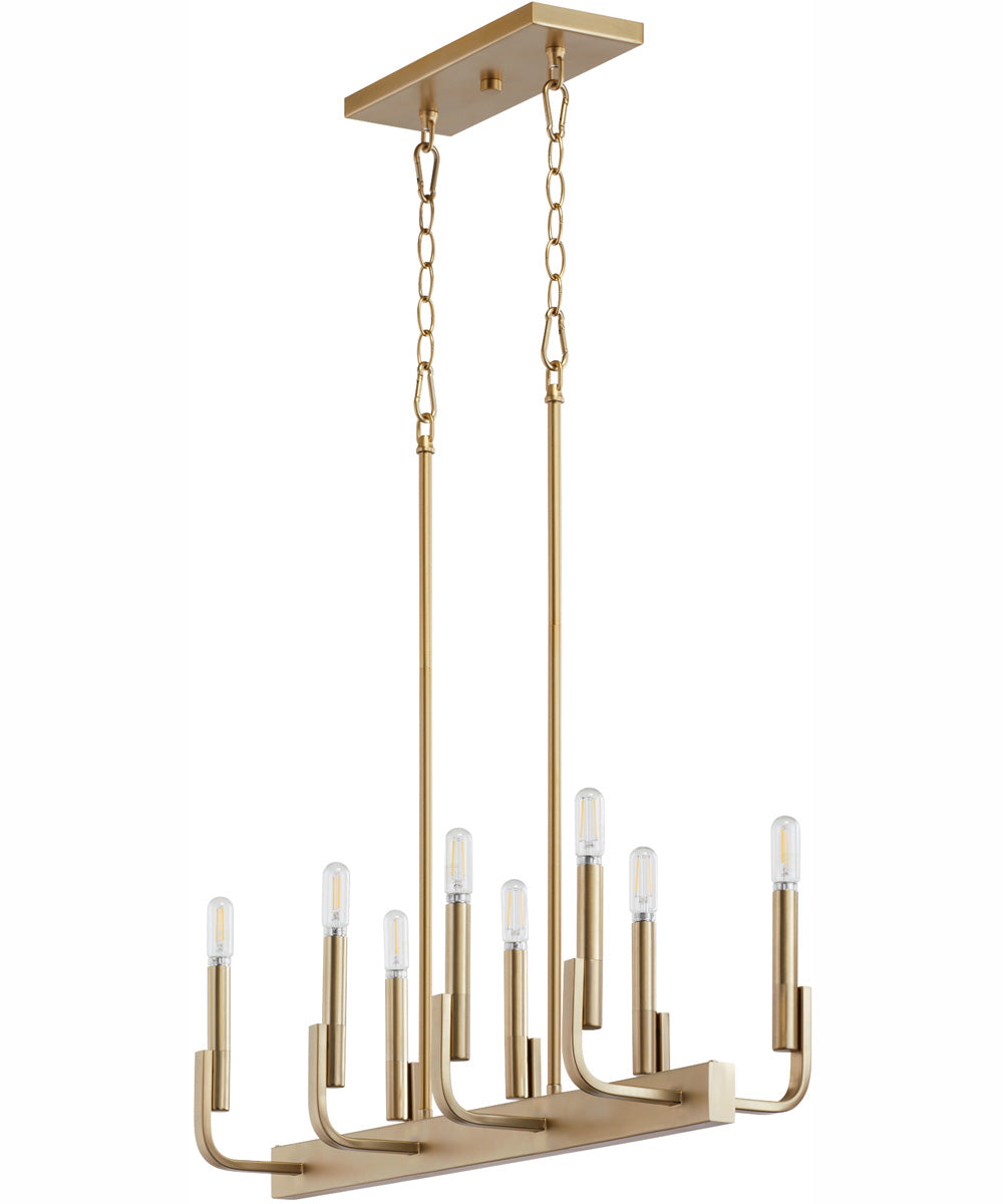 Tempo 8-light Kitchen Island Light Aged Brass