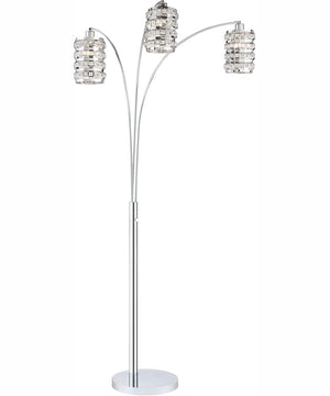 Valerie 3-Light 3-Light Arch Lamp Chrome/Stainless Steel/Crystal