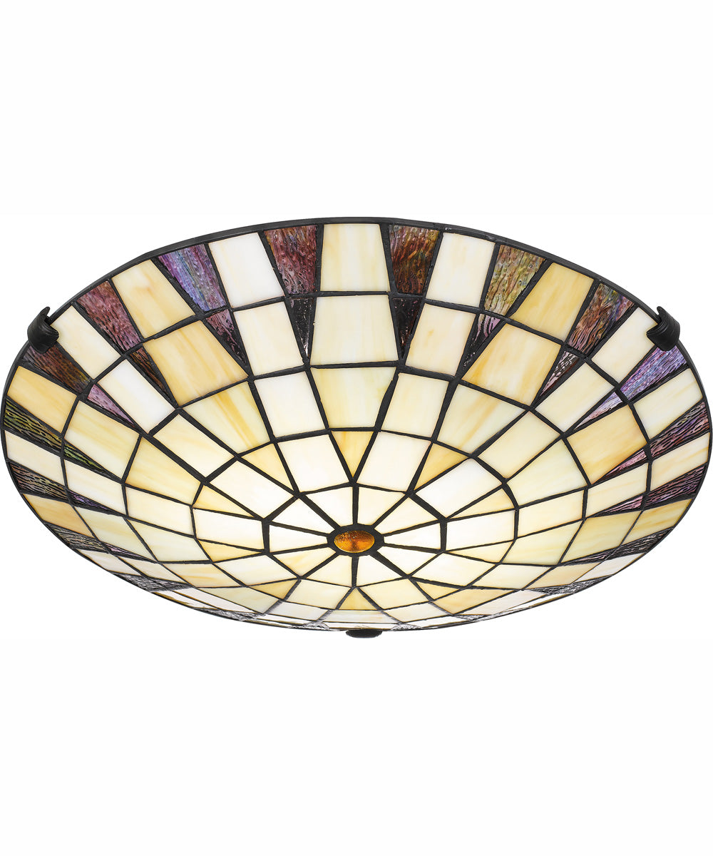 Tiffany Large 2-light Flush Mount Matte Black