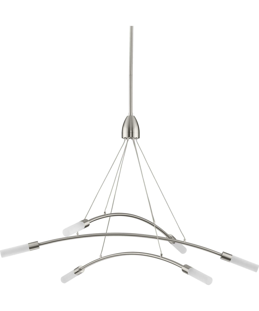 Kylo LED 6-Light Frosted Acrylic Modern Style Chandelier Light Brushed Nickel