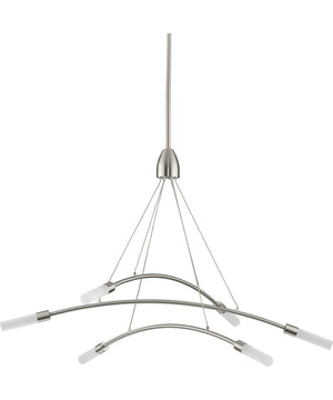 Kylo LED 6-Light Frosted Acrylic Modern Style Chandelier Light Brushed Nickel