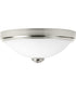 1-Light 15" LED Linen Glass Flush Mount Brushed Nickel